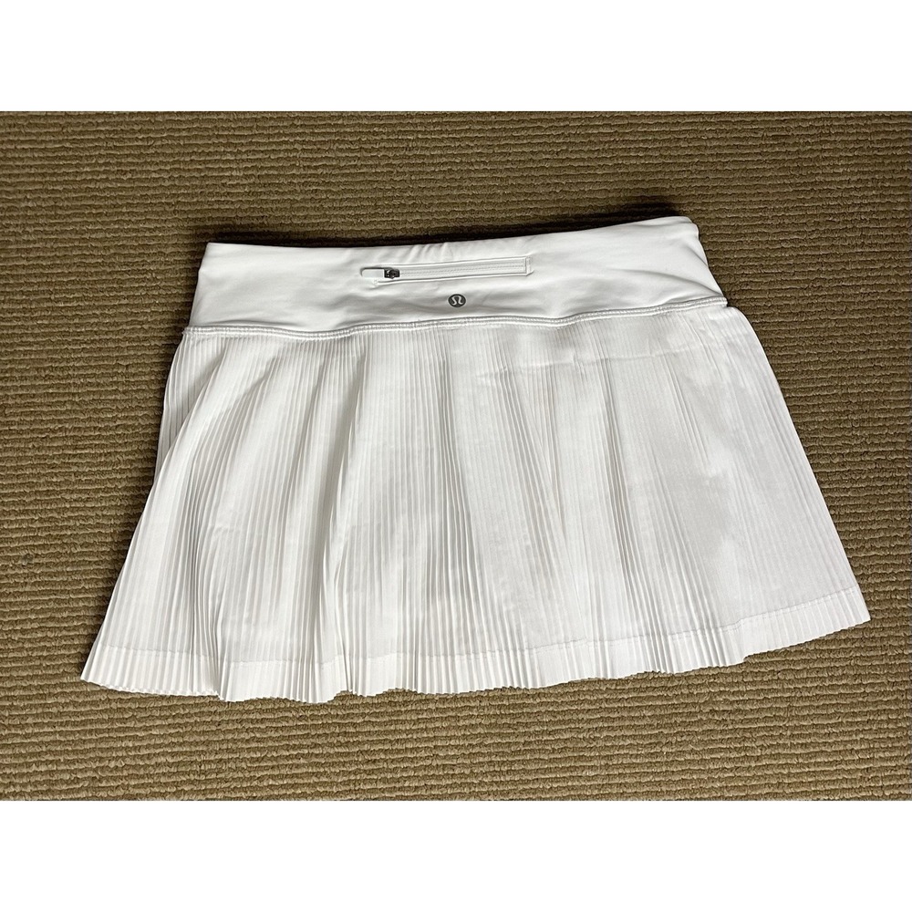 Lululemon Just Pleat It Tennis Skirt Skort White size 6 - Picture 9 of 10